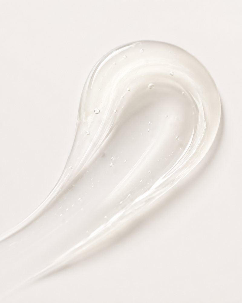 Clear dimethicone gel swirl